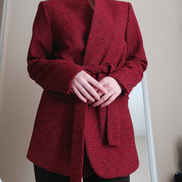 NWTs Mango Chic and Elegant Blazer Houndstooth Wool - Blend, Size 6 - Picture 6 of 6